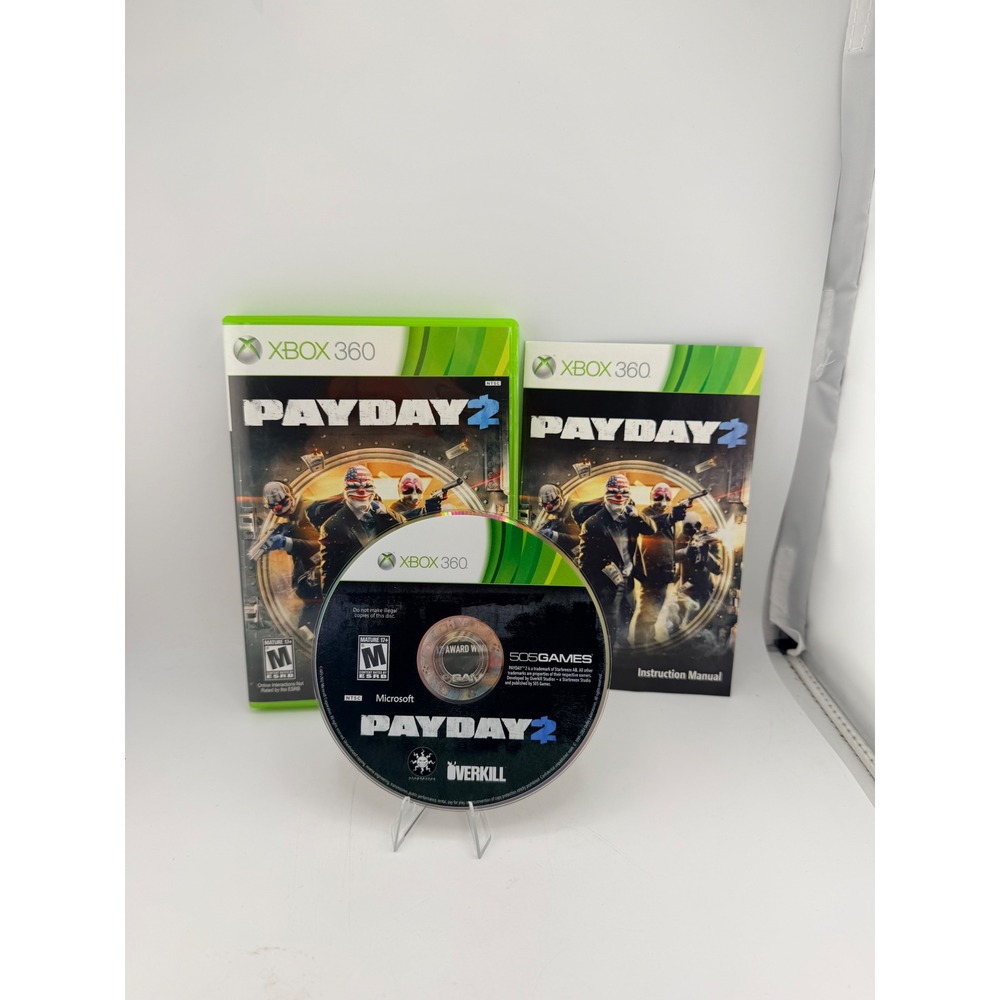 Payday 2 Xbox 360 CIB Complete with Manual 2013 505 Games Overkill Shooter NTSC
